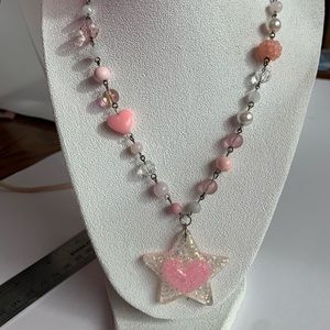Fairy Pastel Kei decora necklace handmade cute kawaii pink